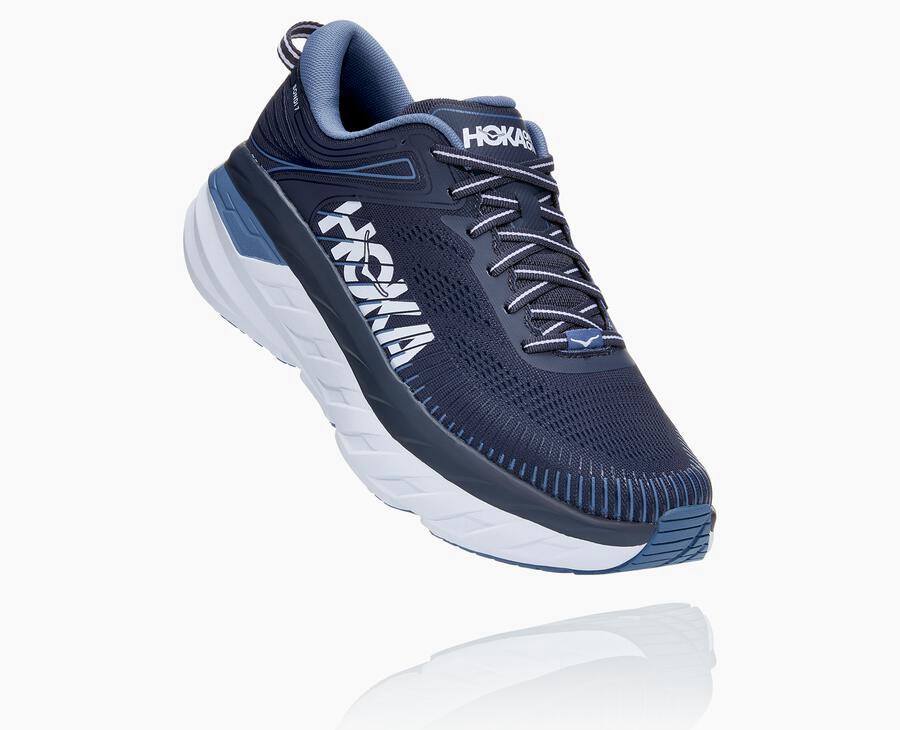 Hoka One One Hardloopschoenen Heren - Bondi 7 - Donkerblauw - ZA8279651